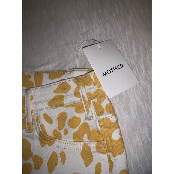 Mother Women's size 29 The Hustler Ankle Fray in Second Chance Yellow & White - Picture 9 of 11